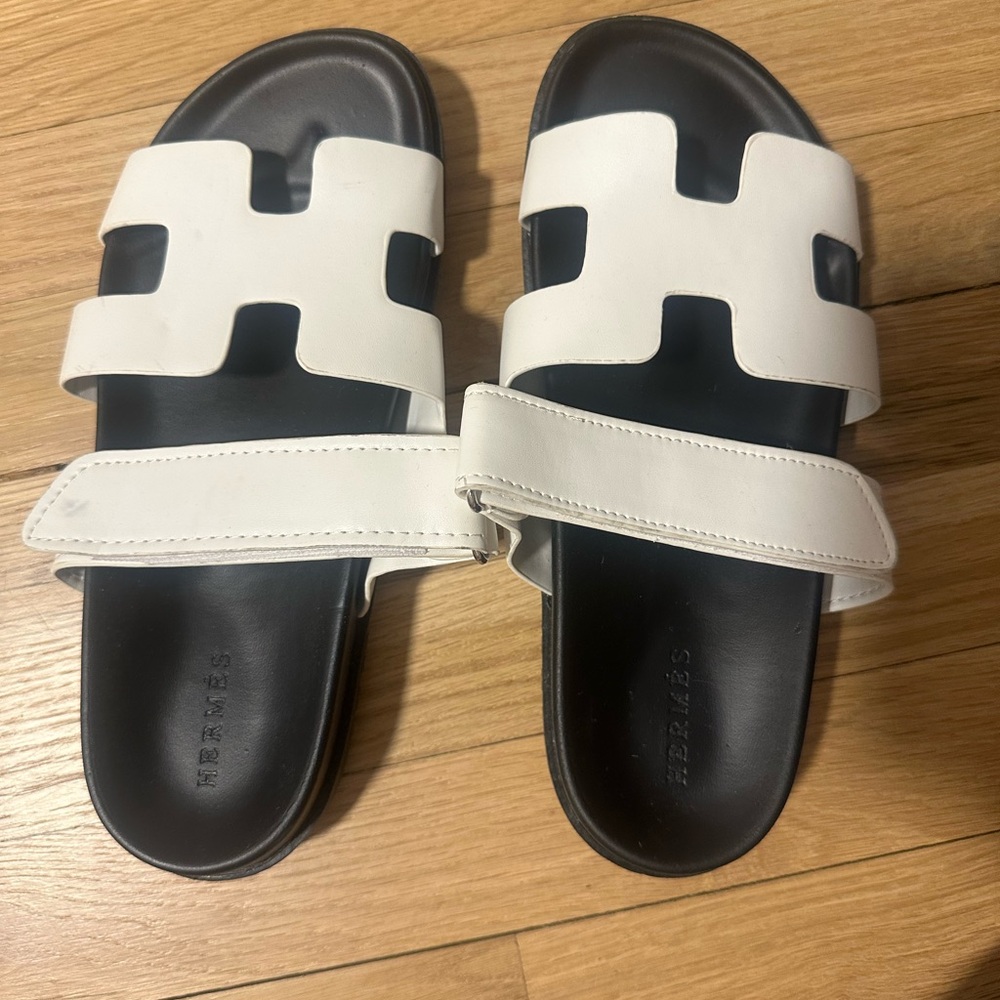 White Slide Sandals